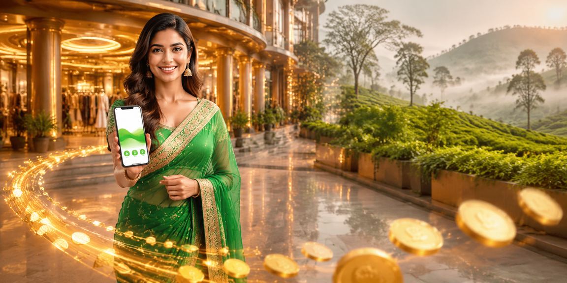 নারায়ণগঞ্জে শাড়ি পরিহিত একজন ব্যবহারকারী মোবাইলে ভিআইপি বোনাস দেখছেন